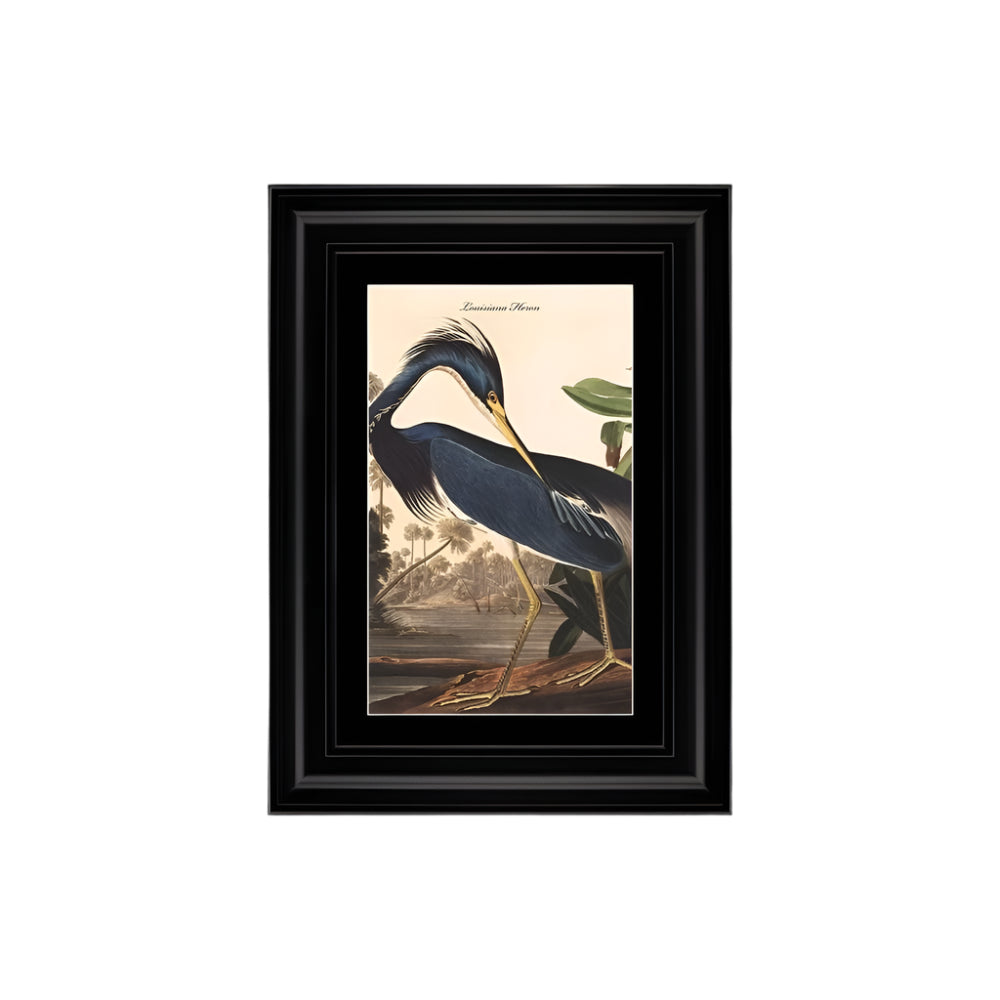 Framed Velvet Black Heron Wall Art