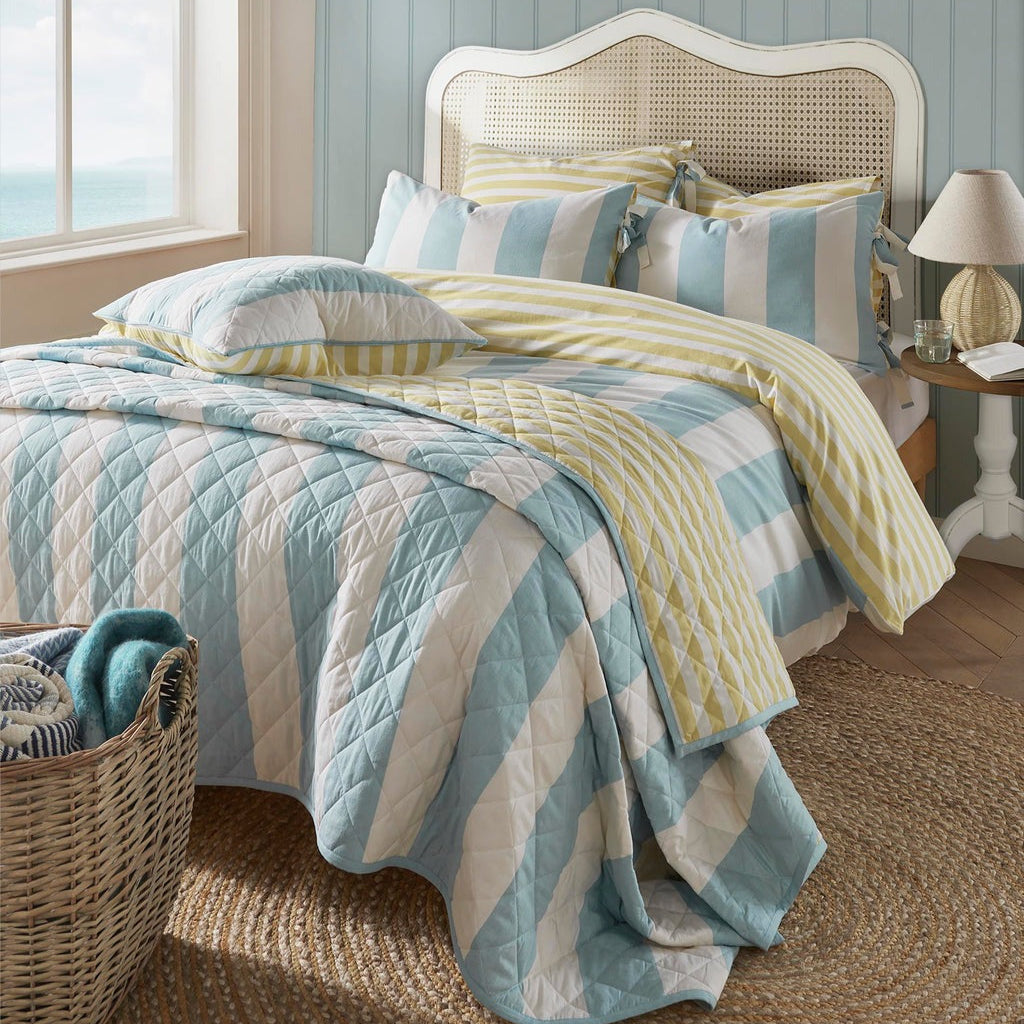 Blue and White Stripe Bed Linen