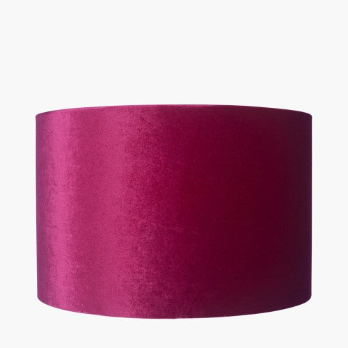 Bowie Velvet Cylinder Lampshade in Metallic Raspberry Pink