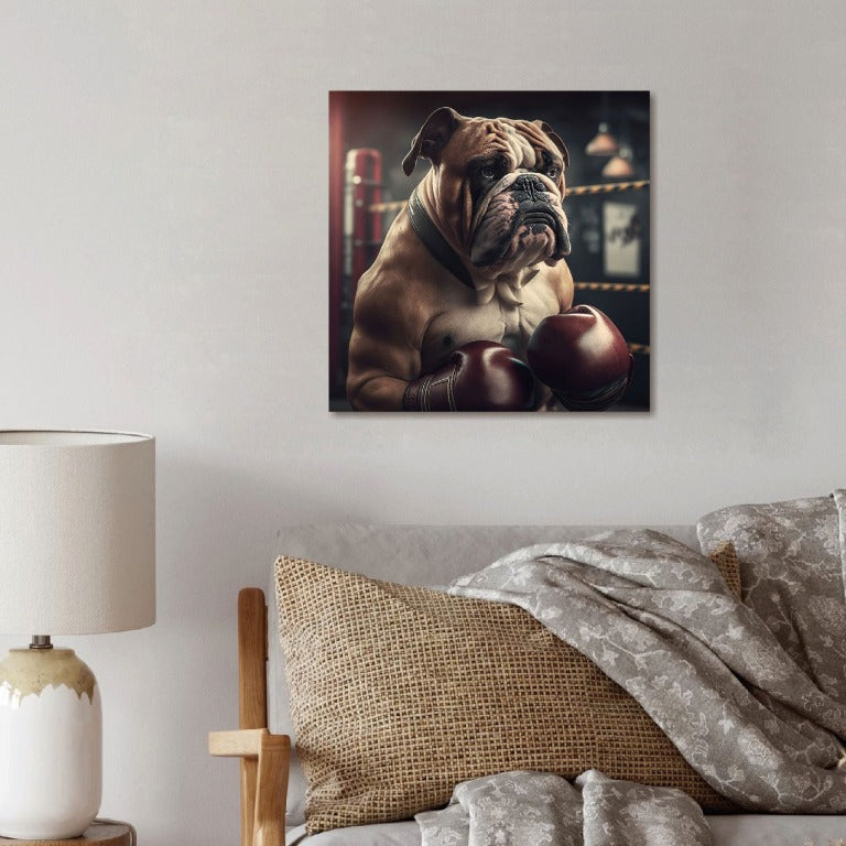 Add a bold, daring vibe to your space with this Boxing Bulldog Glass Wall Art. Crafted from tough tempered glass, it brings a masculine, edgy flair that commands attention. Perfect for those who want their decor to pack a punch with style and attitude; and show off their love for dogs!
30 x 30 cm