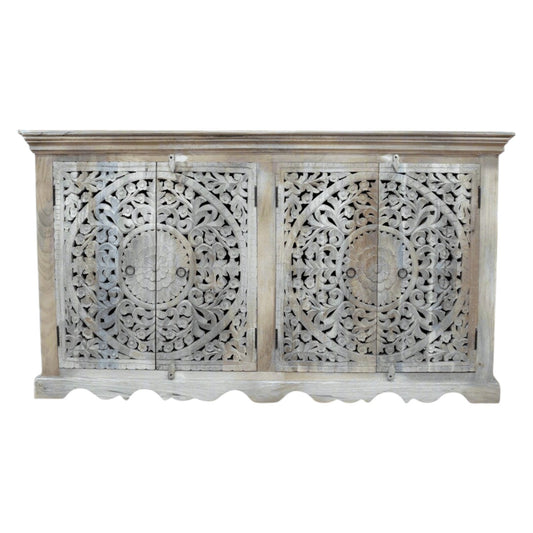 Carved Ornate Mango Wood Cabinet