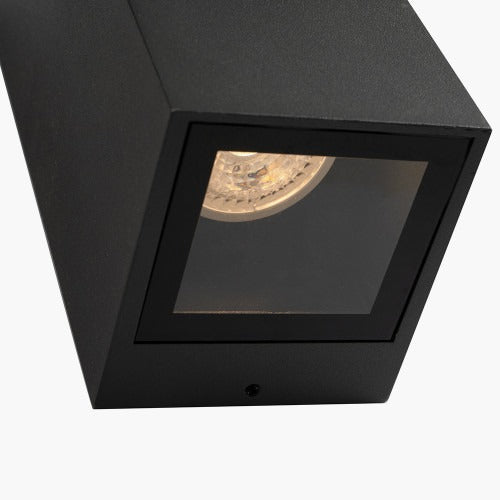 Charcoal Grey Metal Rectangle Outdoor Wall Light Dual Lighting