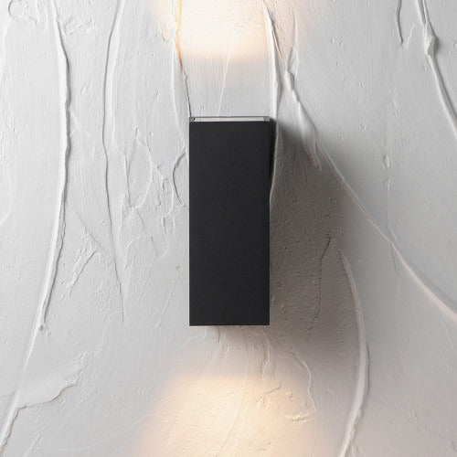Charcoal Grey Metal Rectangle Outdoor Wall Light Dual Light Option