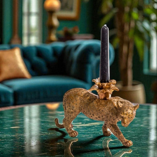 Cheetah Gold Candle Holder