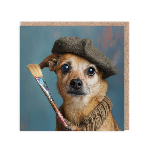 Painter Chihuahua Greeting Card