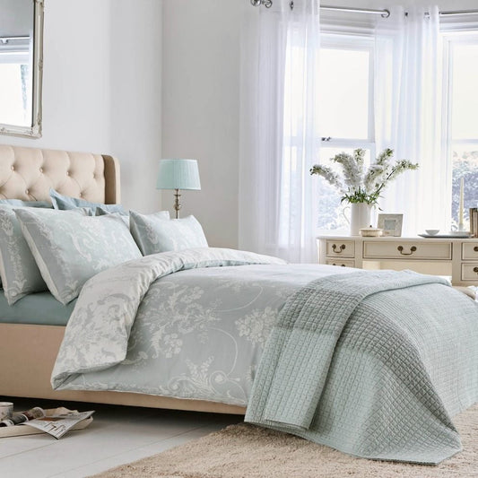 Duck Egg French Floral Bed Linen