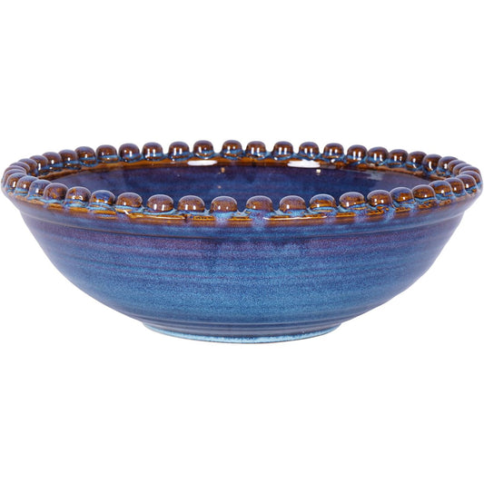 Extra Large Blue Glazed Bobble Bowl
