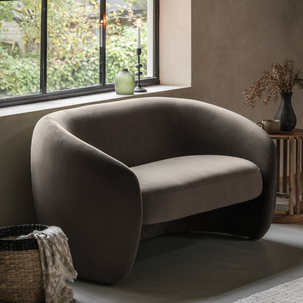 Contemporary Curve Sofa - Grey or Green