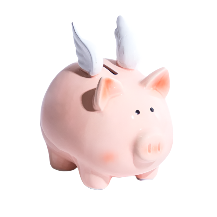 Ceramic Winged Piggy Bank