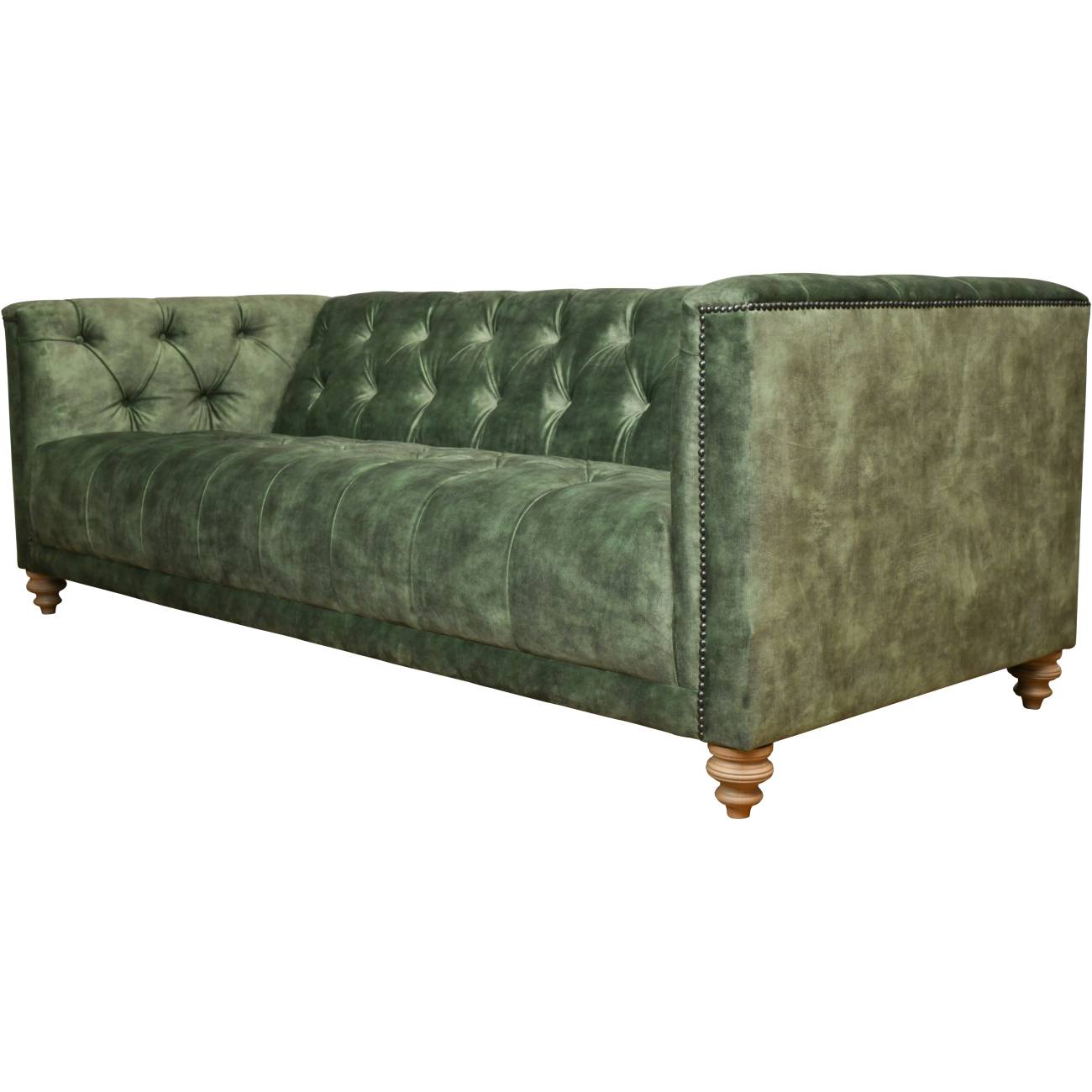 Forest Green Velvet Chesterfield Sofa