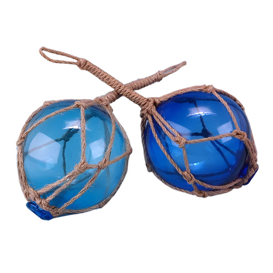 Glass Float Turquoise & Blue, 15cm, 2 Assorted