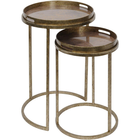 Globe Antique Gold Set of Side Tables