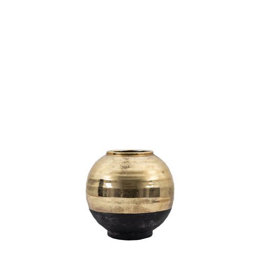 Gold And Black Ceramic Vase