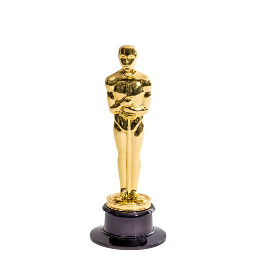Gold trophy akin to an Oscar's Award
