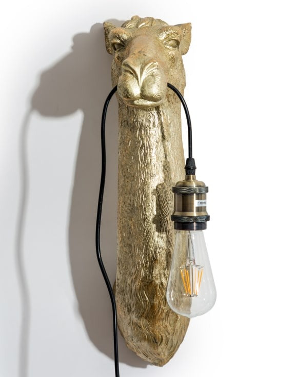 Antique Gold Camel Head Wall Lamp 