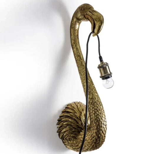 Gold Flamingo Wall Lamp