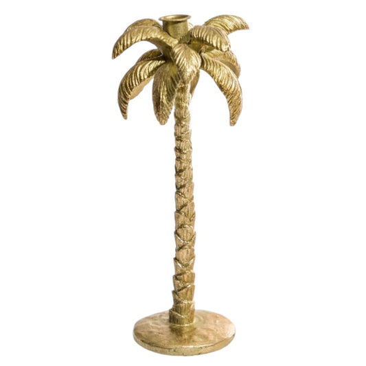Gold Palm Candle Holder