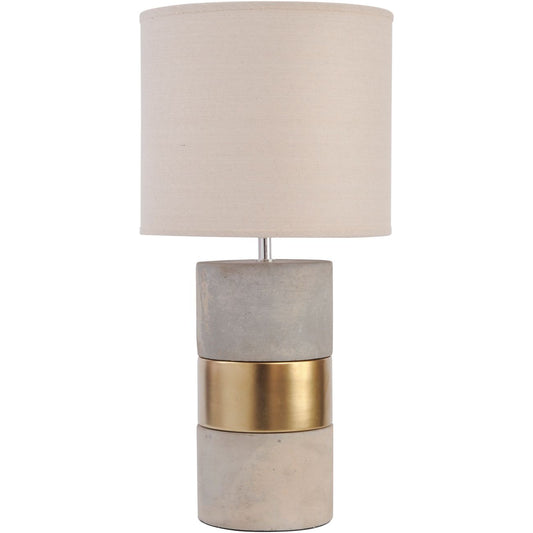 Industrial Style Table Lamp with Gold Band