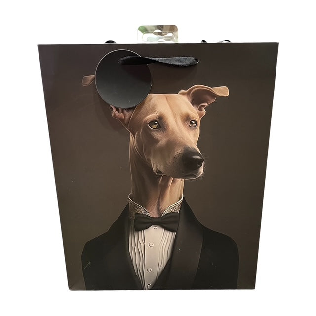 Italian Greyhound Dog in Tuxedo Paper Gift Bag