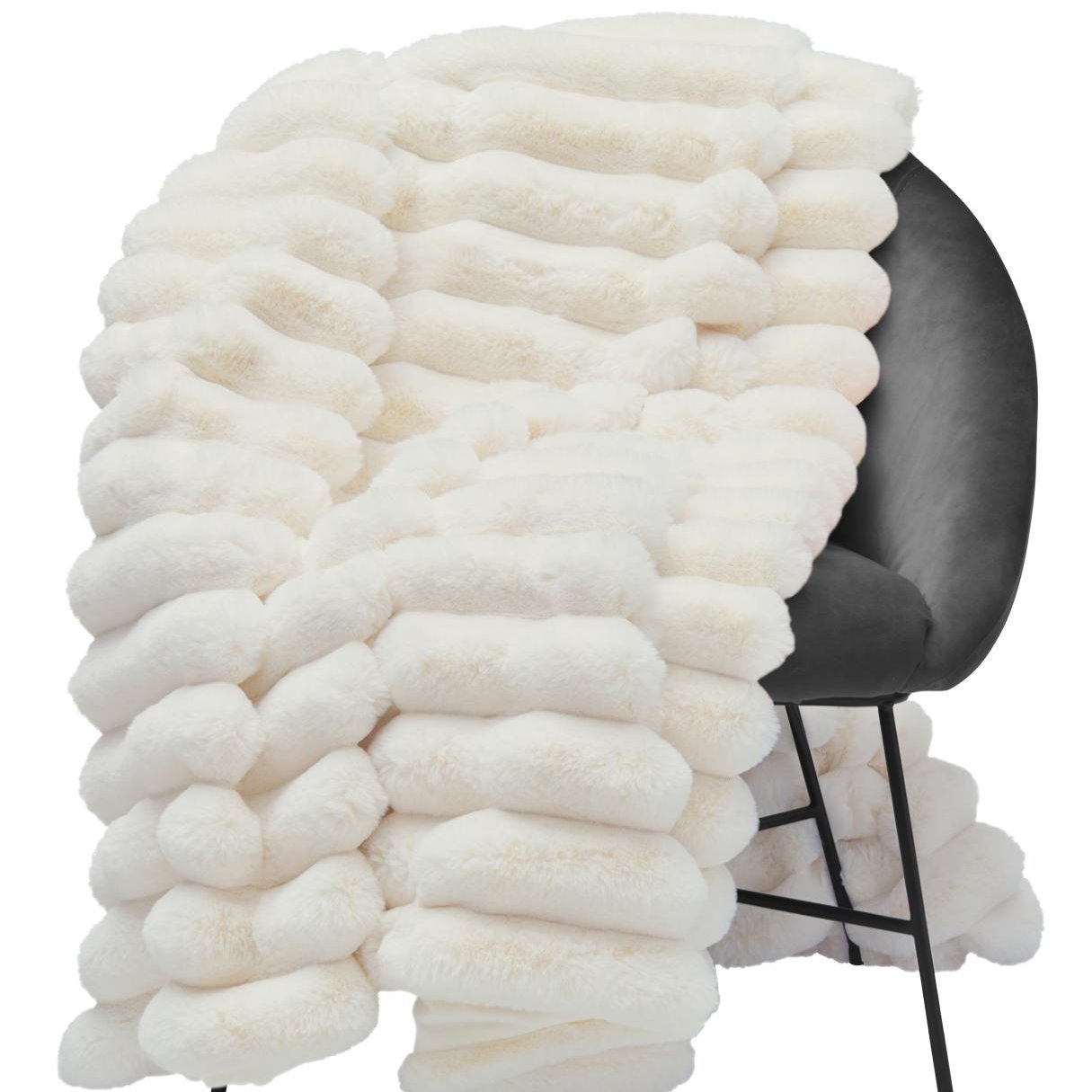 Ivory Luxury Faux Fur Throw