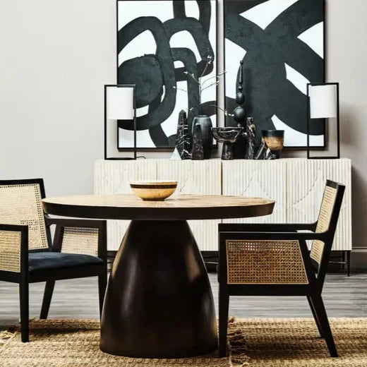 Japandi Bamboo Dining Table Dining Room Chairs