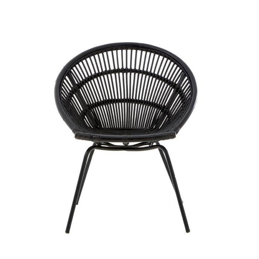 Japandi Black Rattan Chair