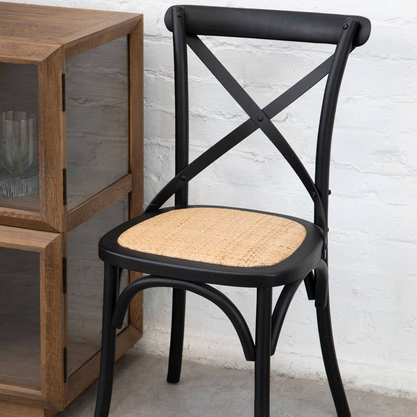 Black Oak Weave Dining Chair
