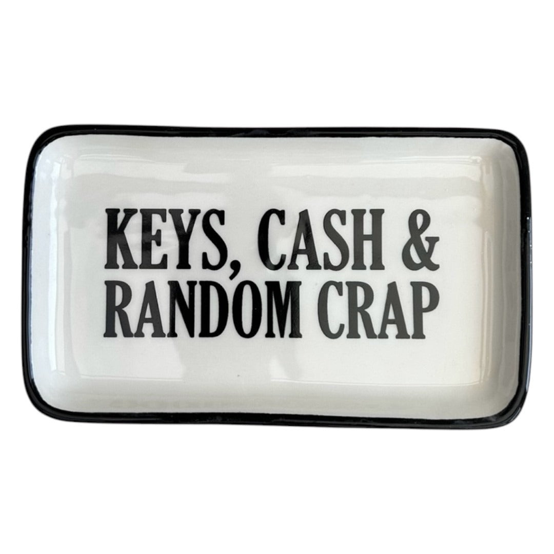 'Keys Cash and Random Crap' Ceramic Dish