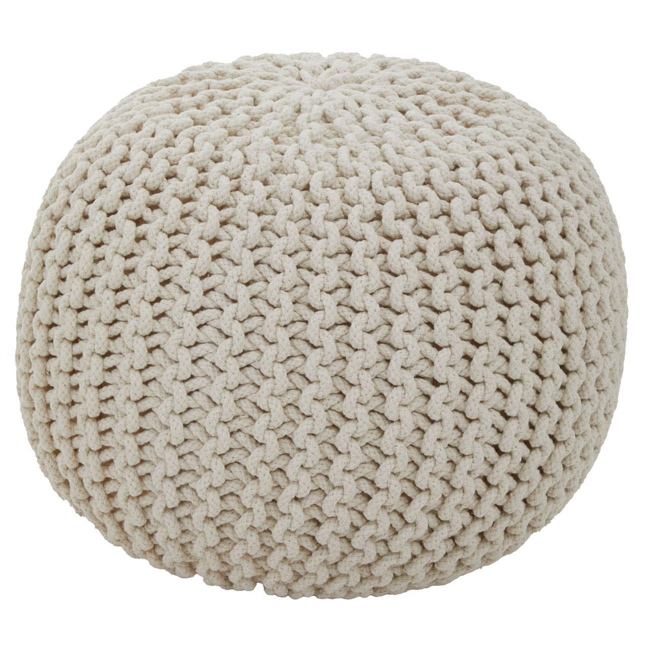 Knitted Cream Pouffe