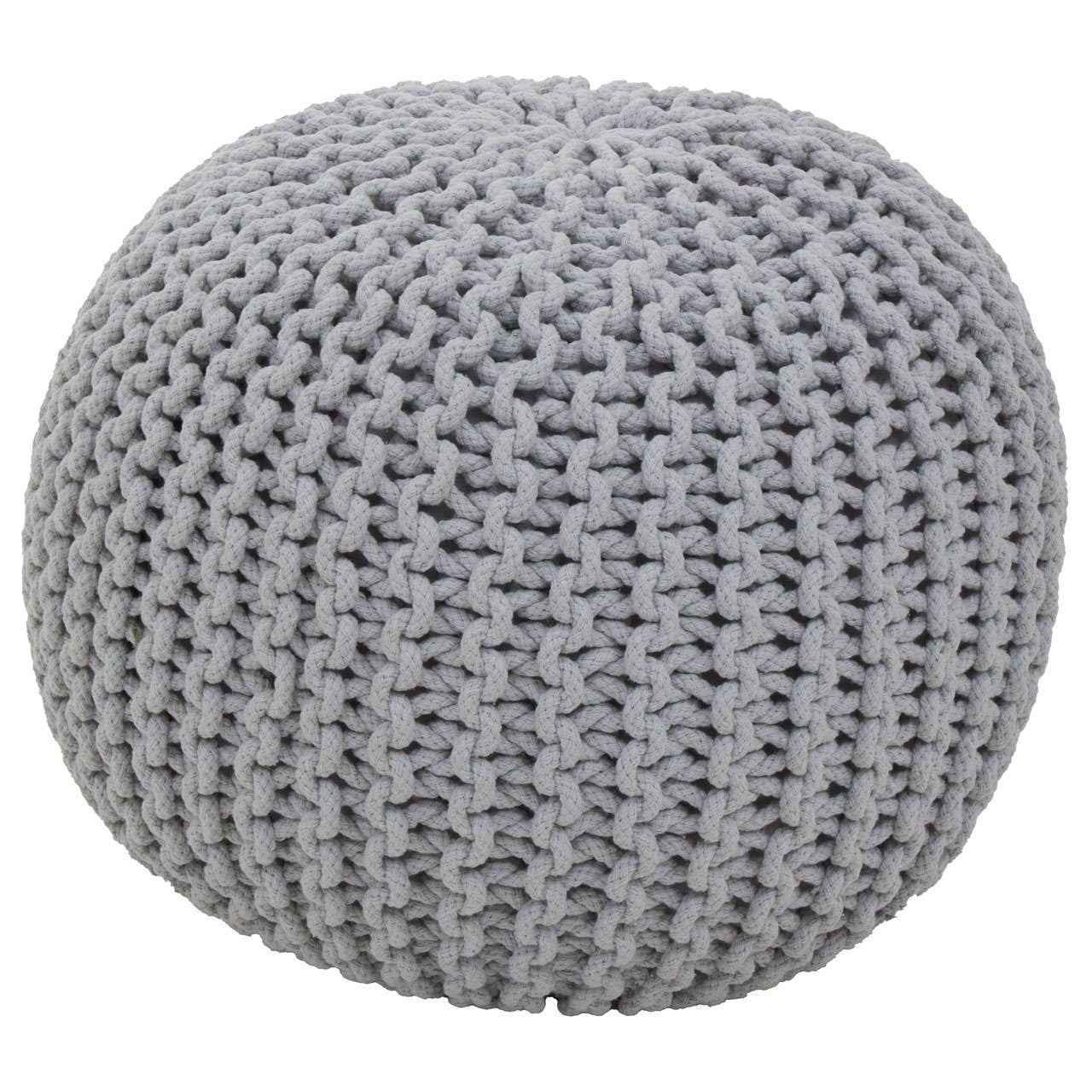 Knitted Grey Pouffe