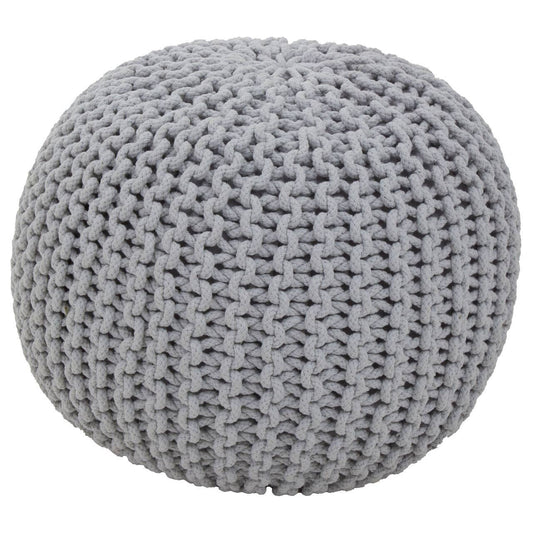 Knitted Grey Pouffe