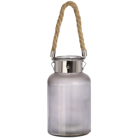  Large LED Rope Star Smoked Glass Lantern