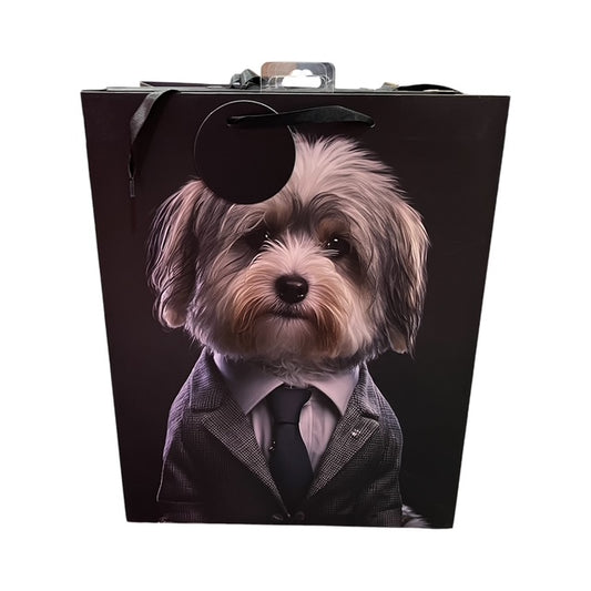 Lhasa Apso Dog in Tie Paper Gift Bag Large
