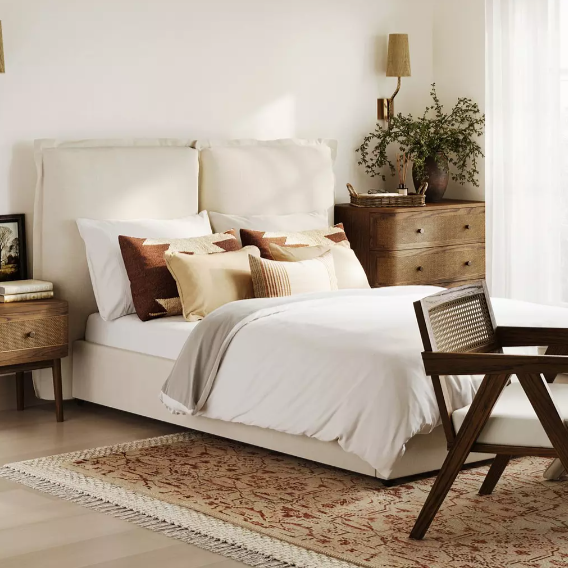 Linen Cream Bed Available in Single, Double and King sized