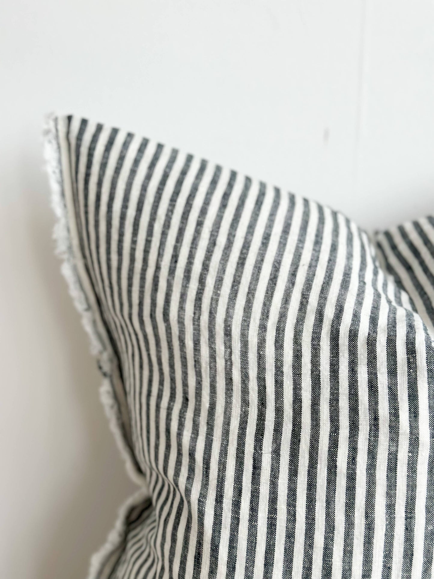 Frayed Edge Charcoal Stripes Cushion