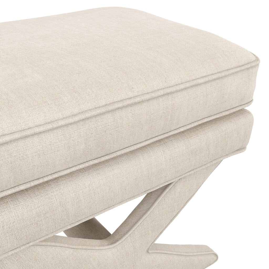White Linen X Foot Stool