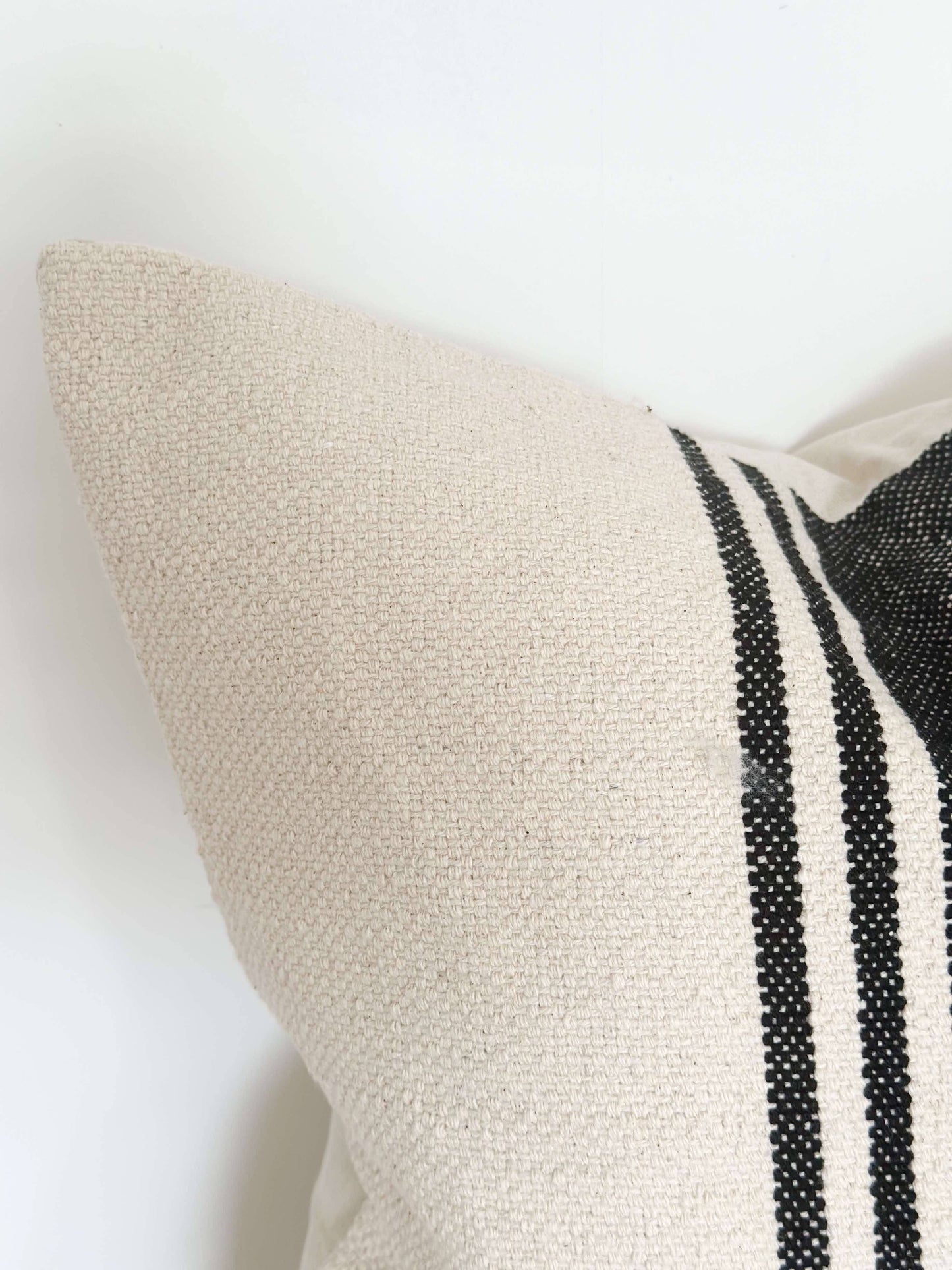 Black and Cream Stripe Cushion