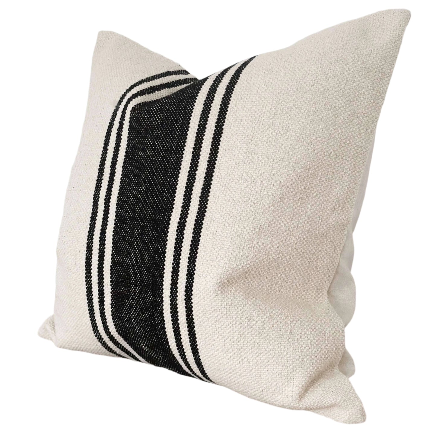 Black and Cream Stripe Cushion