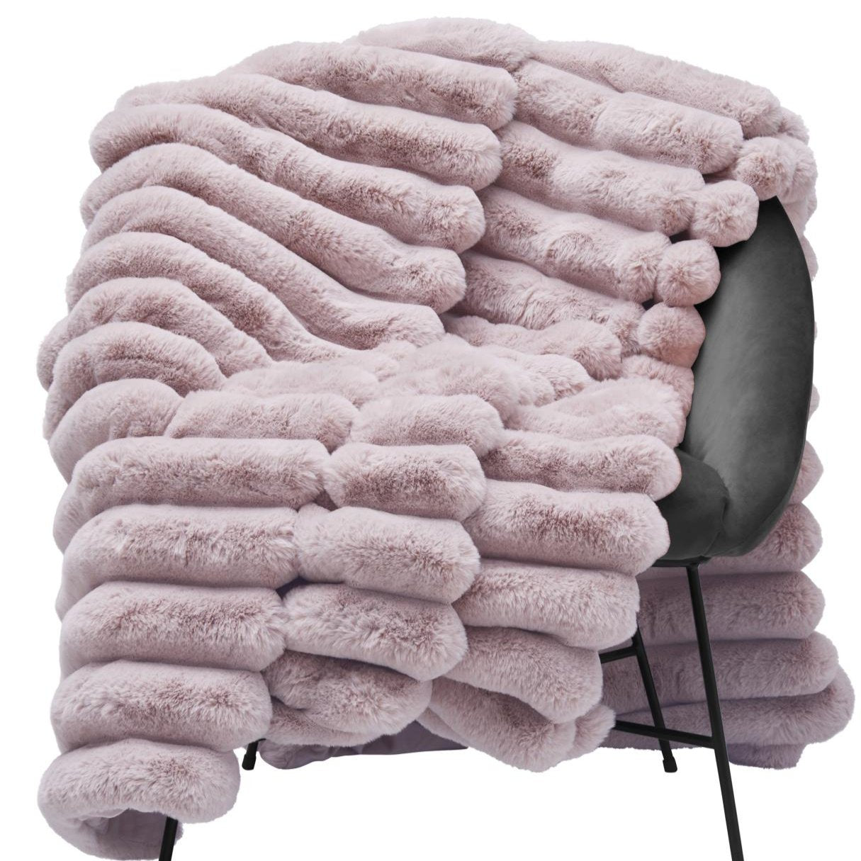 Dusty Pink Luxury Faux Fur Throw