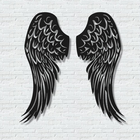 Black Metal Angel Wing Wall Art
