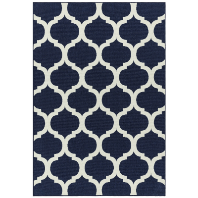 UV Safe Moroccan Blue and White Rug