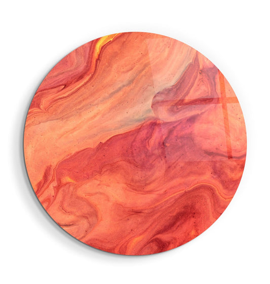 Orange and Red Marble Glass Wall Art