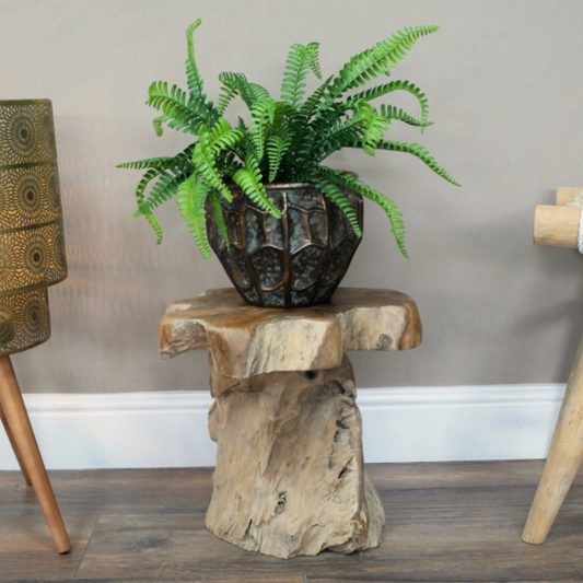 Embrace the wild beauty of the Organic Rustic Wood Side Table, made from natural teak root! Its one-of-a-kind abstract shape brings a charming rustic edge to any home, serving as a bold statement piece that’s as functional as it is striking. Use it as a table or plant stand to inject raw, untamed elegance into your space.