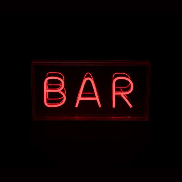 Red Text Capital Letters Bar LED Neon Sign Light