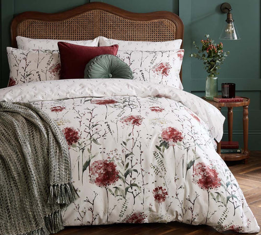 Red Floral Bloom Bed Linen