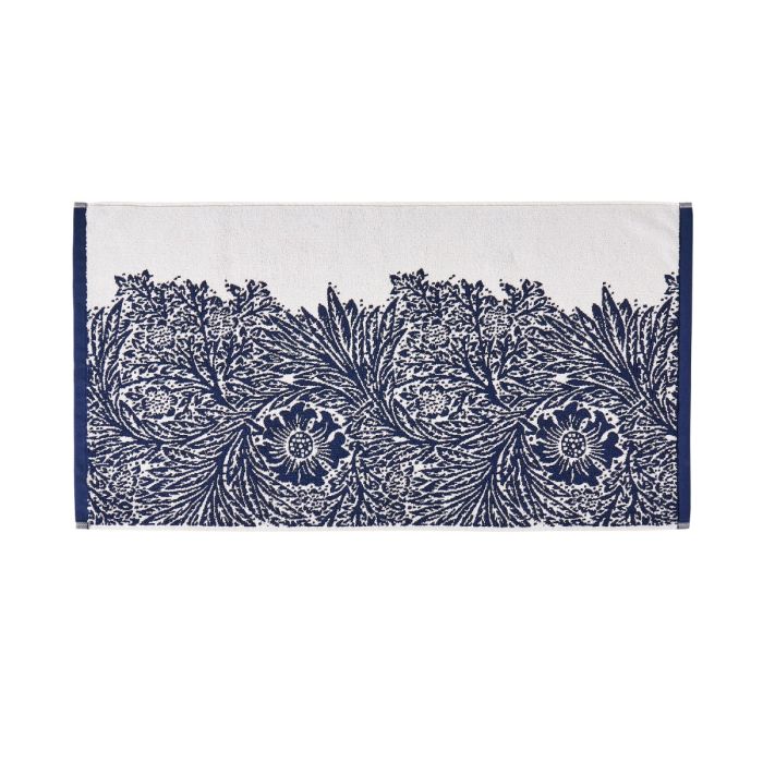 Blue and White Marigold William Morris Bath Mat