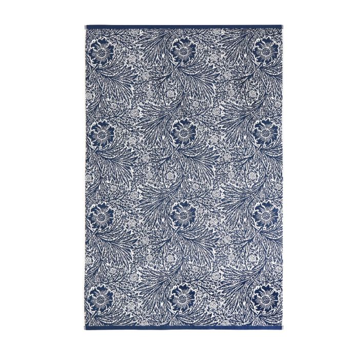 Blue and White Marigold William Morris Bath Sheet