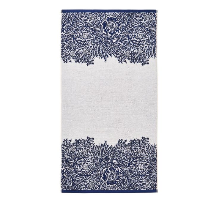 Blue and White Marigold William Morris Bath Towel