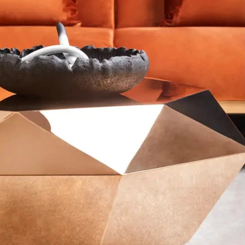 Rose Gold Diamond Coffee Table Modern