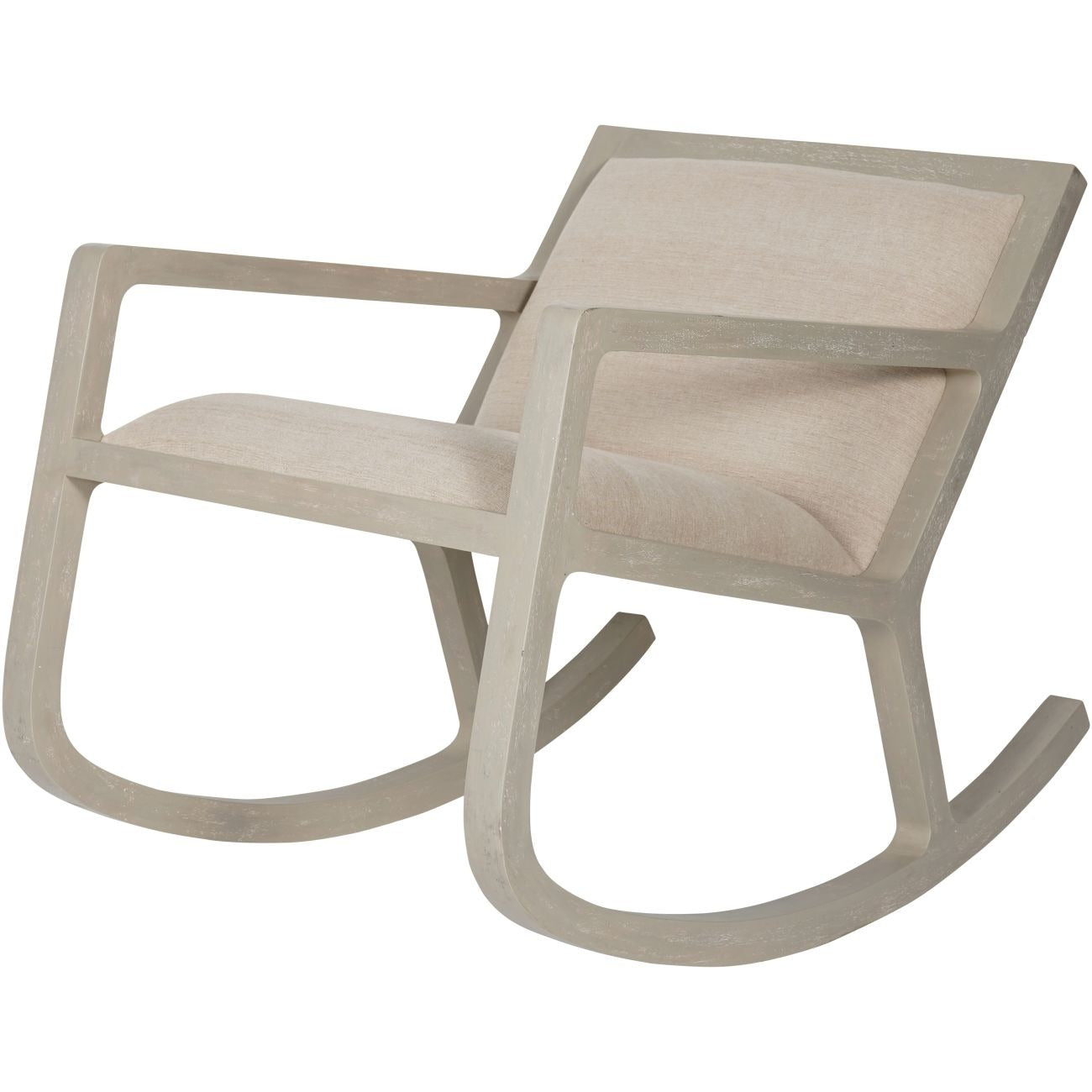 Rural Chic Distressed Rocking Chair, Grey with Neutral Upholstery